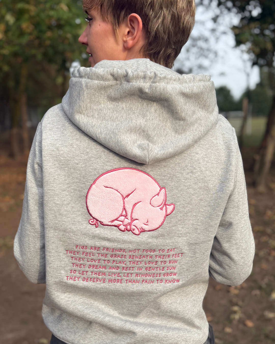 Ferkel-Hoodie Grau