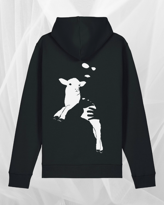 Lamm-Hoodie Schwarz