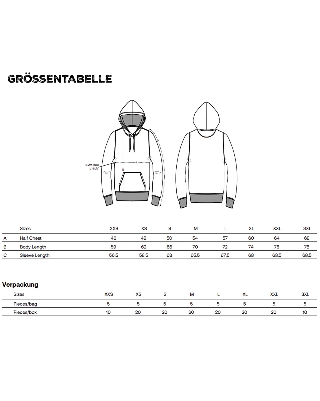 Lamm-Hoodie Schwarz